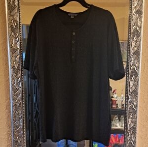 JOHN VARVATOS XXL Charcoal Henley Shirt